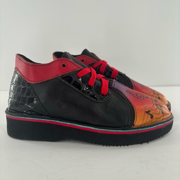 Soletech Music Note Hand Painted Leather Shoes Art To Wear Creative Size 5.5 - Picture 3 of 7